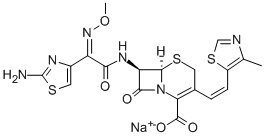 Sodium (6R,7R)-7-[[(2Z)-2-(2-amino-1,3-thiazol-4-yl)-2-methoxyimino-acetyl]amino]-3-[(E)-2-(4-methyl-1,3-thiazol-5-yl)ethenyl]-8-oxo-5-thia-1-azabicyclo[420]oct-2-ene-2-carboxylic acid